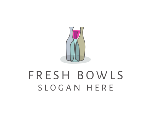 Glass Wine Bottle logo design