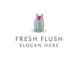 Glass Wine Bottle logo design