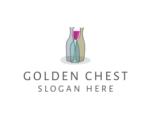 Glass Wine Bottle logo design