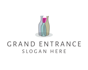 Glass Wine Bottle logo design