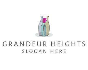 Glass Wine Bottle logo design