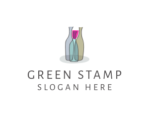 Glass Wine Bottle logo design