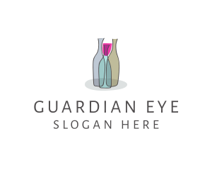 Glass Wine Bottle logo design