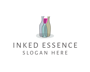 Glass Wine Bottle logo design