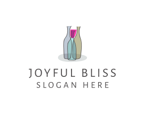 Glass Wine Bottle logo design