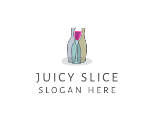 Glass Wine Bottle logo design