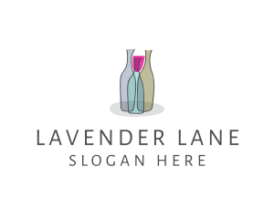 Glass Wine Bottle logo design