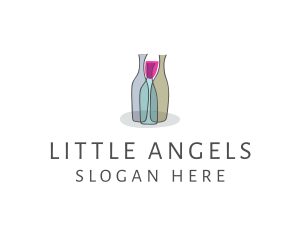 Glass Wine Bottle logo design