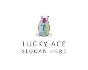 Glass Wine Bottle logo design