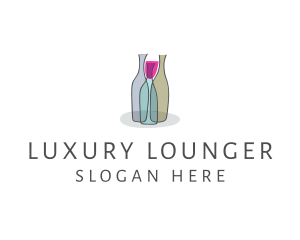 Glass Wine Bottle logo design