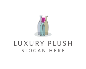 Glass Wine Bottle logo design