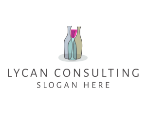 Glass Wine Bottle logo design