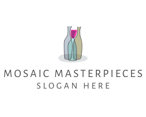 Glass Wine Bottle logo design