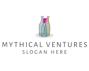 Glass Wine Bottle logo design