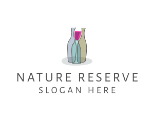 Glass Wine Bottle logo design