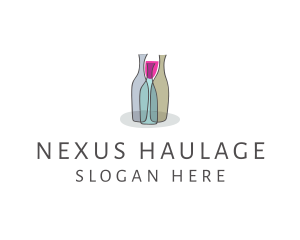 Glass Wine Bottle logo design