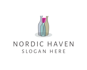 Glass Wine Bottle logo design