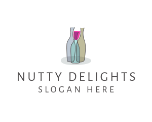 Glass Wine Bottle logo design