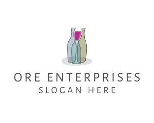 Glass Wine Bottle logo design