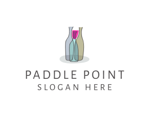 Glass Wine Bottle logo design