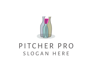 Glass Wine Bottle logo design