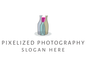 Glass Wine Bottle logo design