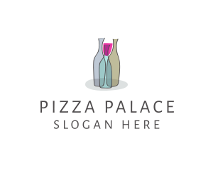 Glass Wine Bottle logo design