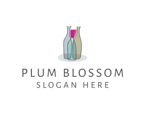 Glass Wine Bottle logo design