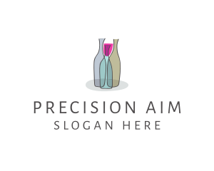 Glass Wine Bottle logo design