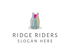 Glass Wine Bottle logo design