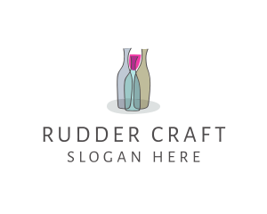 Glass Wine Bottle logo design