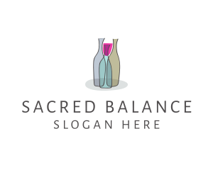 Glass Wine Bottle logo design