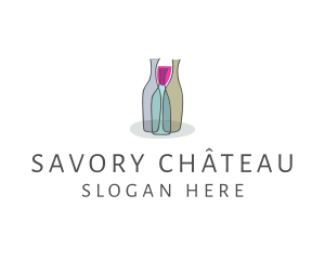 Glass Wine Bottle logo design