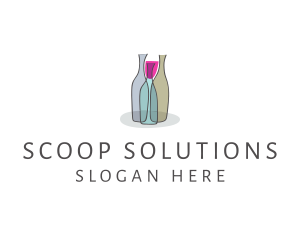 Glass Wine Bottle logo design