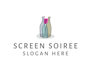 Glass Wine Bottle logo design