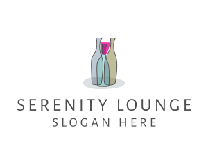 Glass Wine Bottle logo design