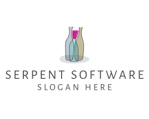 Glass Wine Bottle logo design