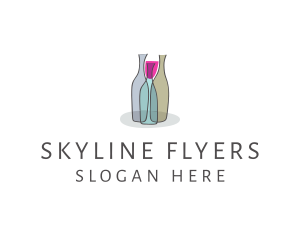 Glass Wine Bottle logo design