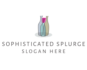 Glass Wine Bottle logo design