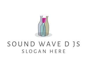 Glass Wine Bottle logo design