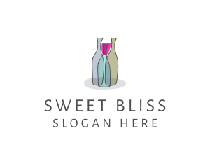 Glass Wine Bottle logo design