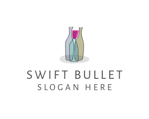 Glass Wine Bottle logo design