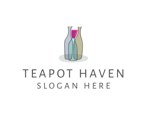 Glass Wine Bottle logo design