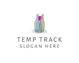 Glass Wine Bottle logo design