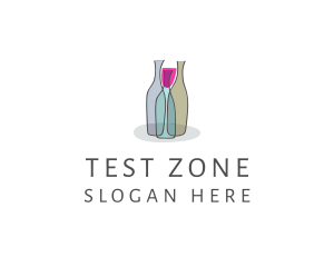 Glass Wine Bottle logo design