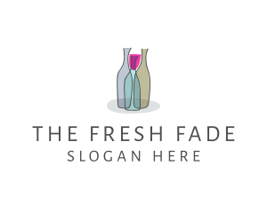 Glass Wine Bottle logo design