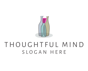 Glass Wine Bottle logo design