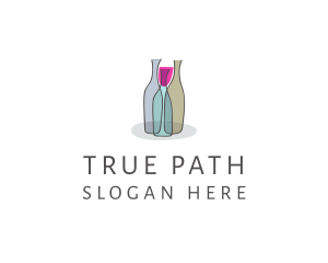 Glass Wine Bottle logo design