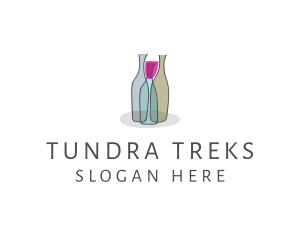 Glass Wine Bottle logo design