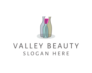 Glass Wine Bottle logo design